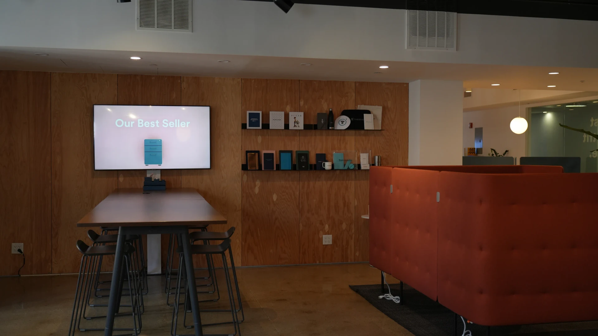Modern restaurant with bright digital menu boards displaying food photography and pricing