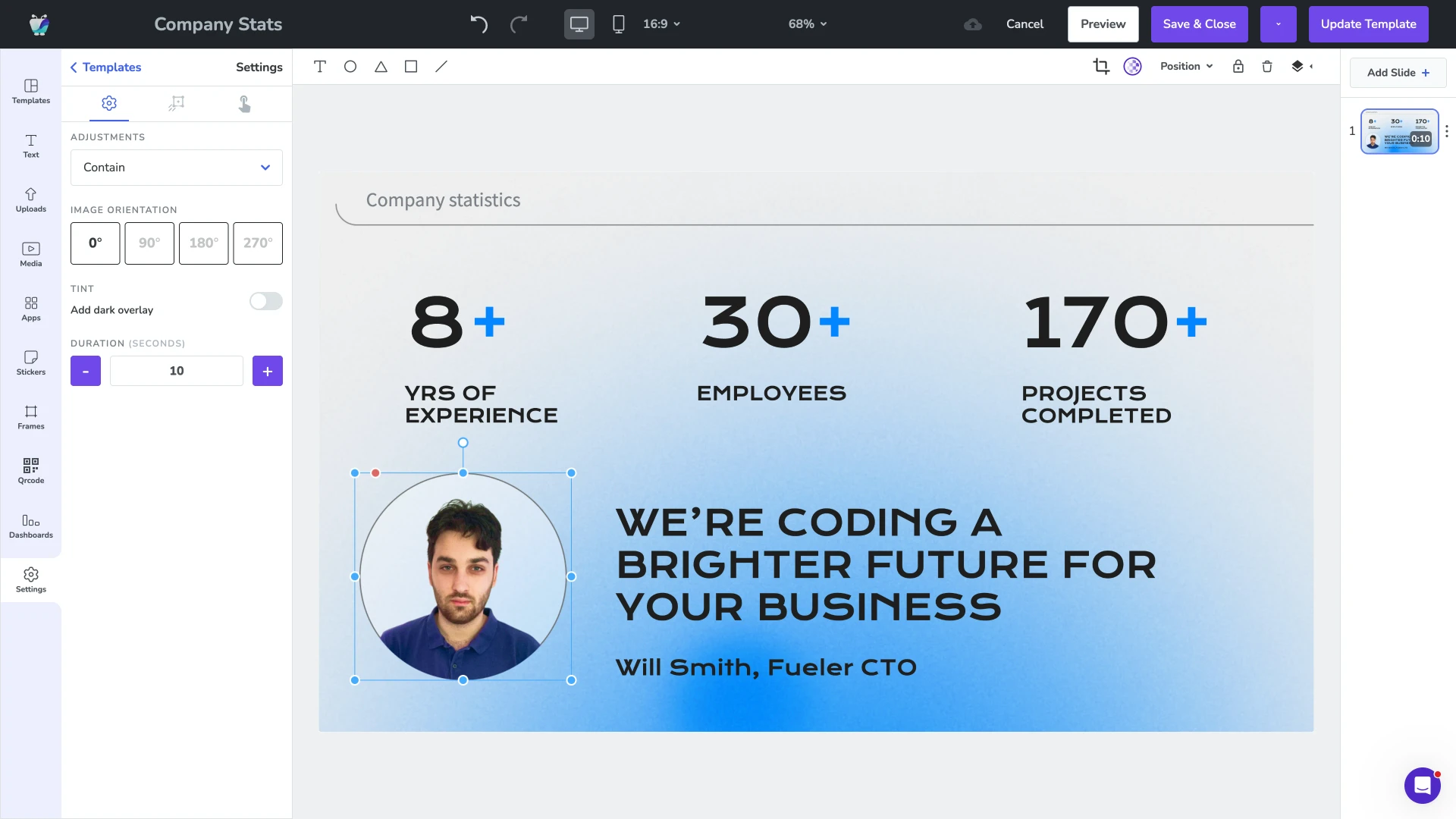 Fugo template library showing fitness-specific designs with bold typography and high-energy layouts