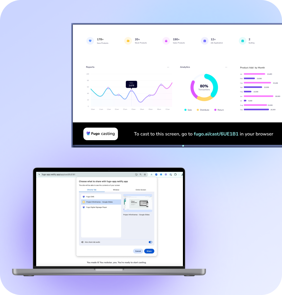 Screen casting interface